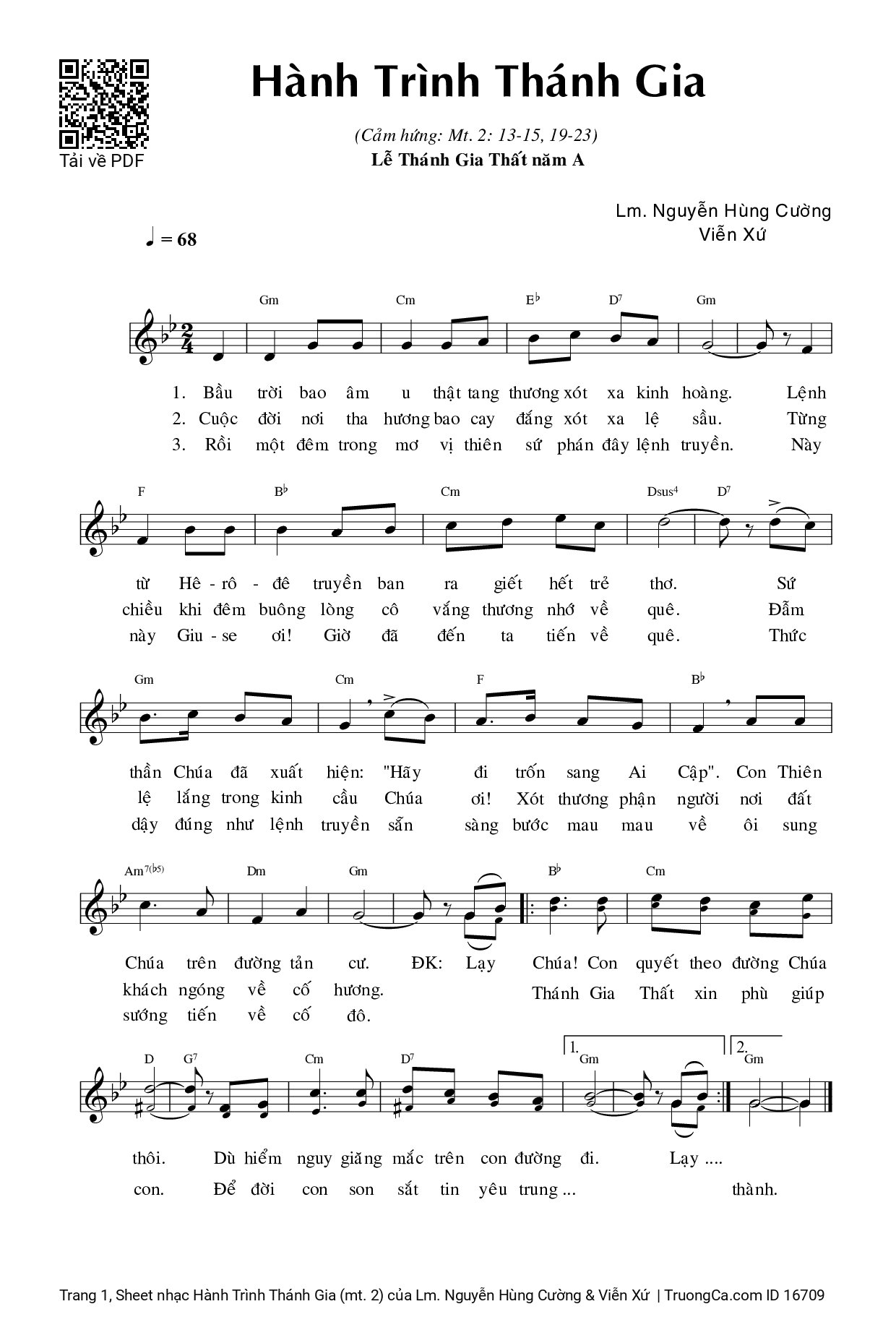 Sheet PDF of Hành Trình Thánh Gia (mt. 2)