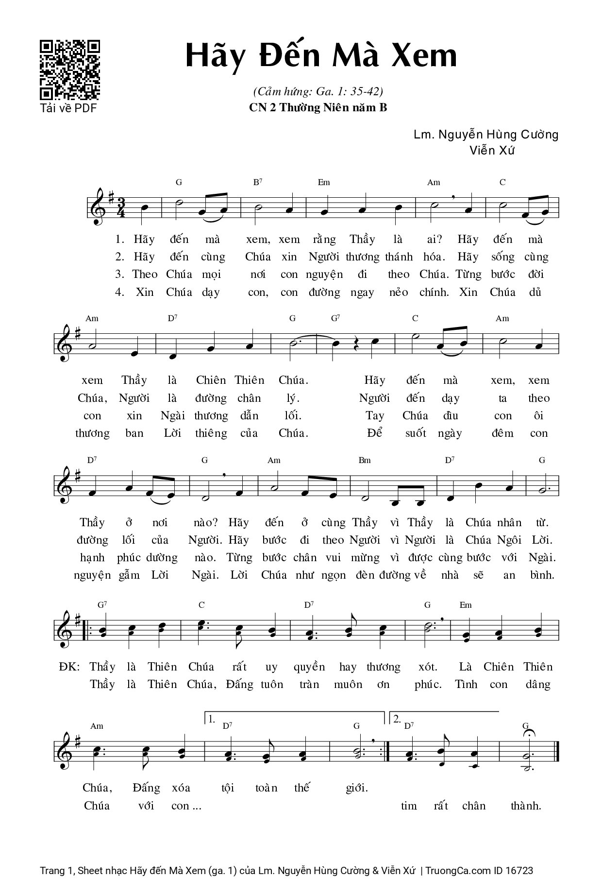 Sheet PDF of Hãy đến Mà Xem (ga. 1)