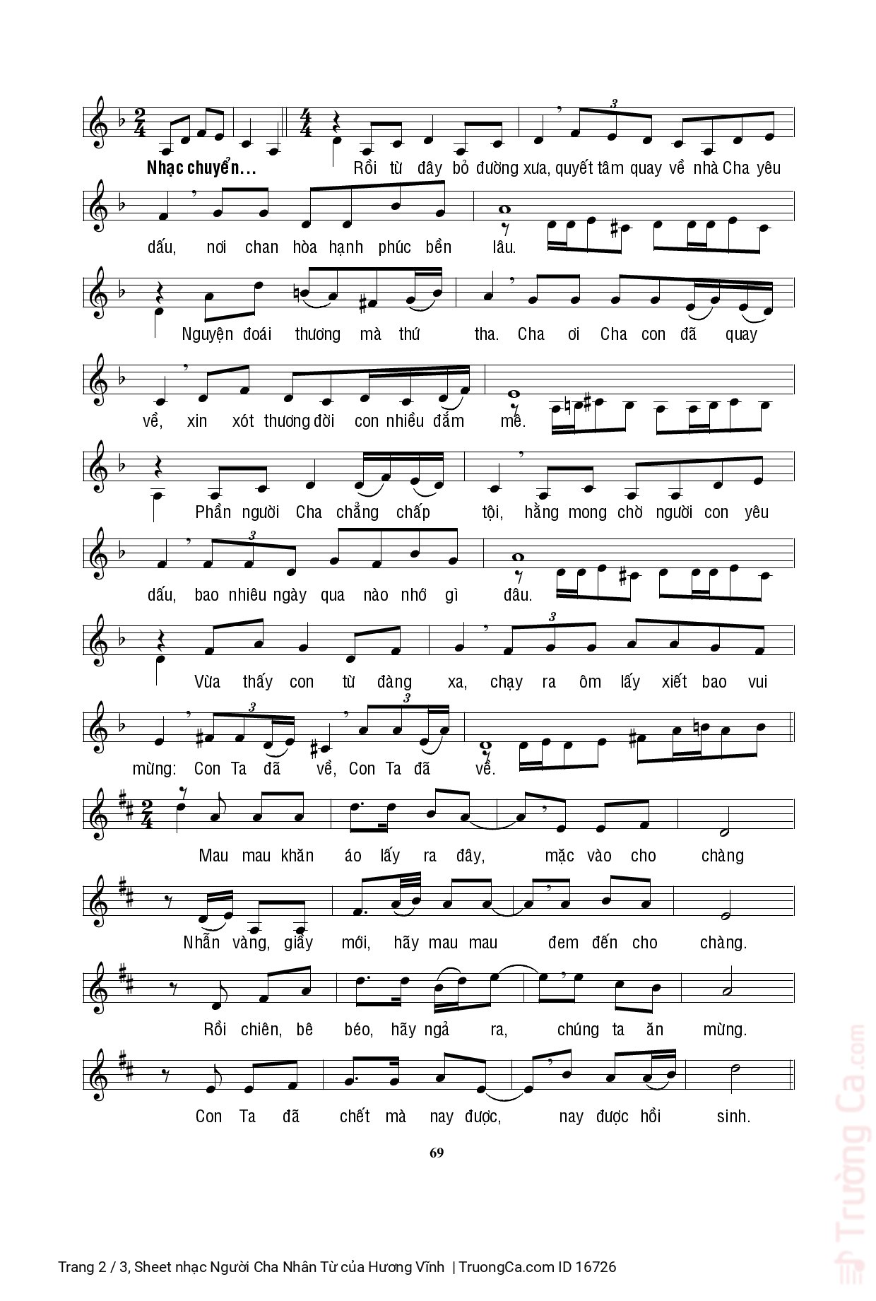Page 2 of Sheet music PDF Người Cha Nhân Từ - Hương Vĩnh