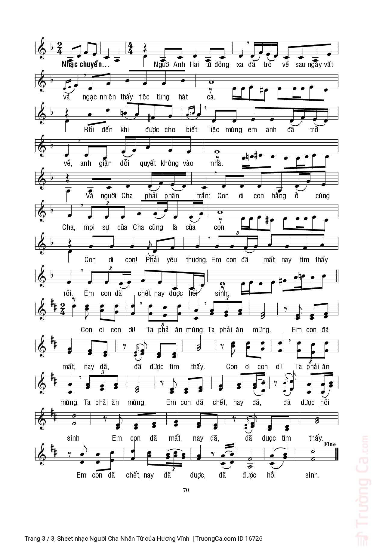 Page 3 of Sheet music PDF Người Cha Nhân Từ - Hương Vĩnh