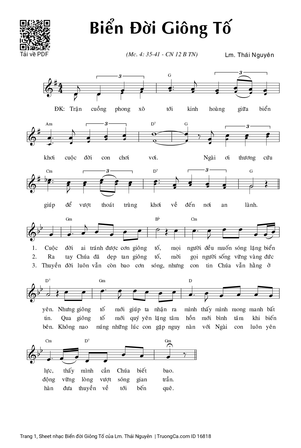 Sheet PDF of Biển đời Giông Tố