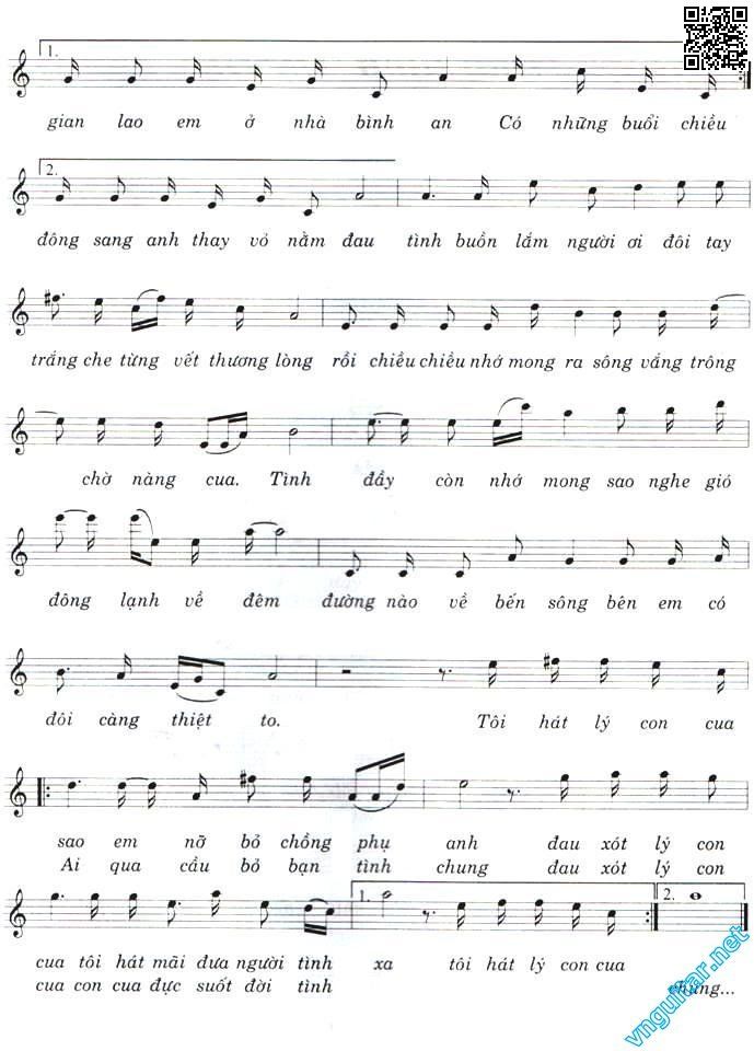 Page 2 of Sheet music PDF Đau xót lý con cua - Hồng Xương Long