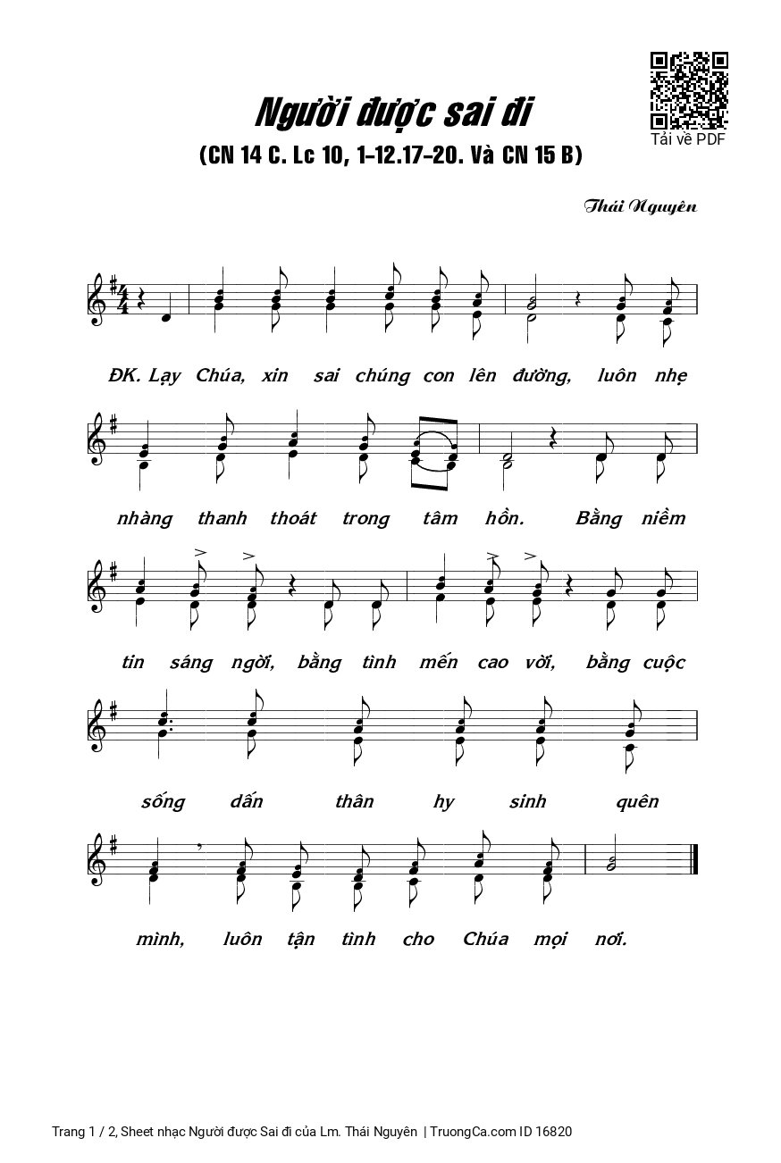 Sheet PDF of Người được Sai đi