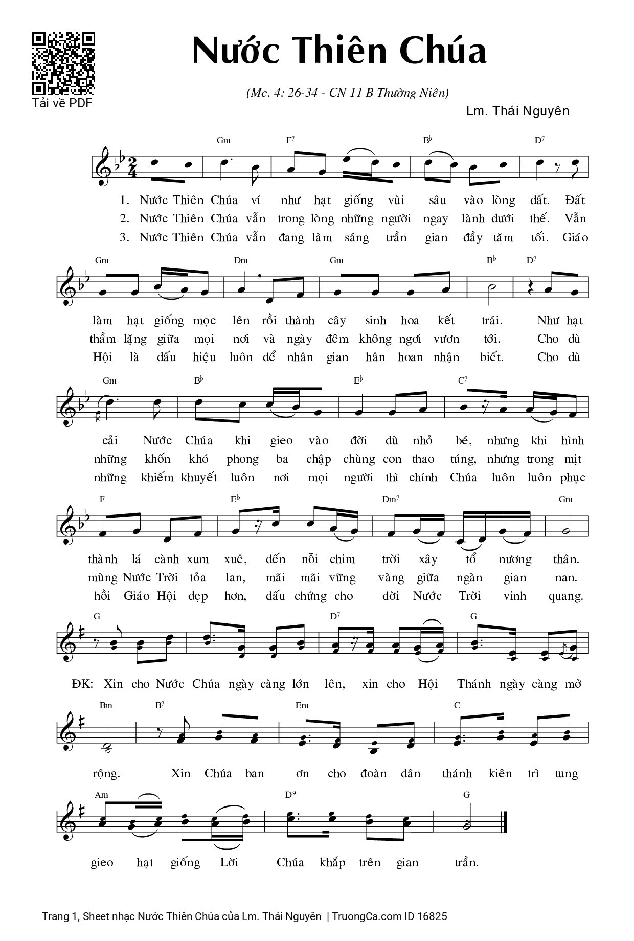 Sheet PDF of Nước Thiên Chúa