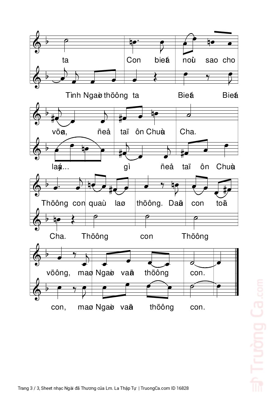 Page 3 of Sheet music PDF Ngài đã Thương - Lm. La Thập Tự