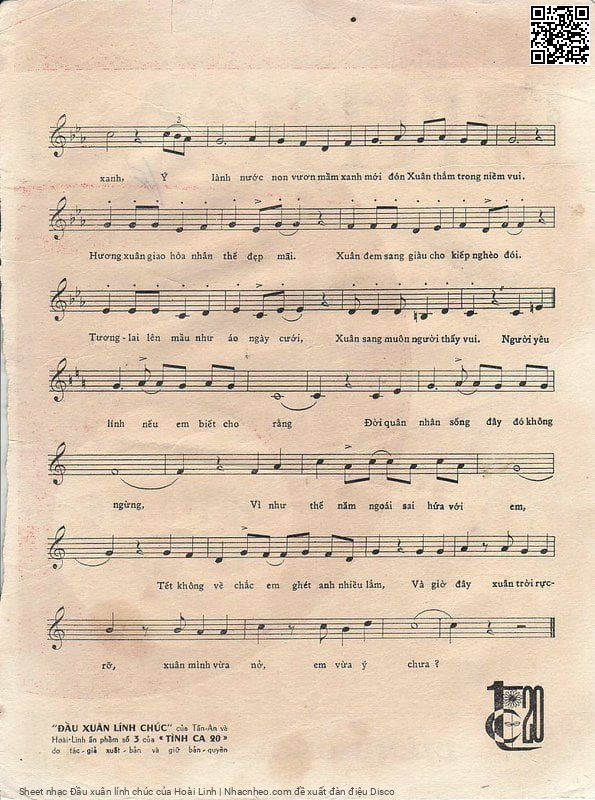 Page 3 of Sheet music PDF Đầu xuân lính chúc - Hoài Linh