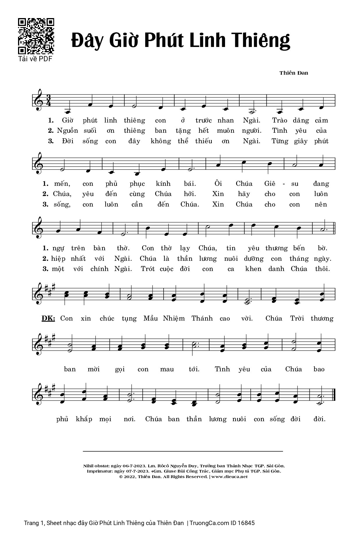 Sheet PDF of đây Giờ Phút Linh Thiêng