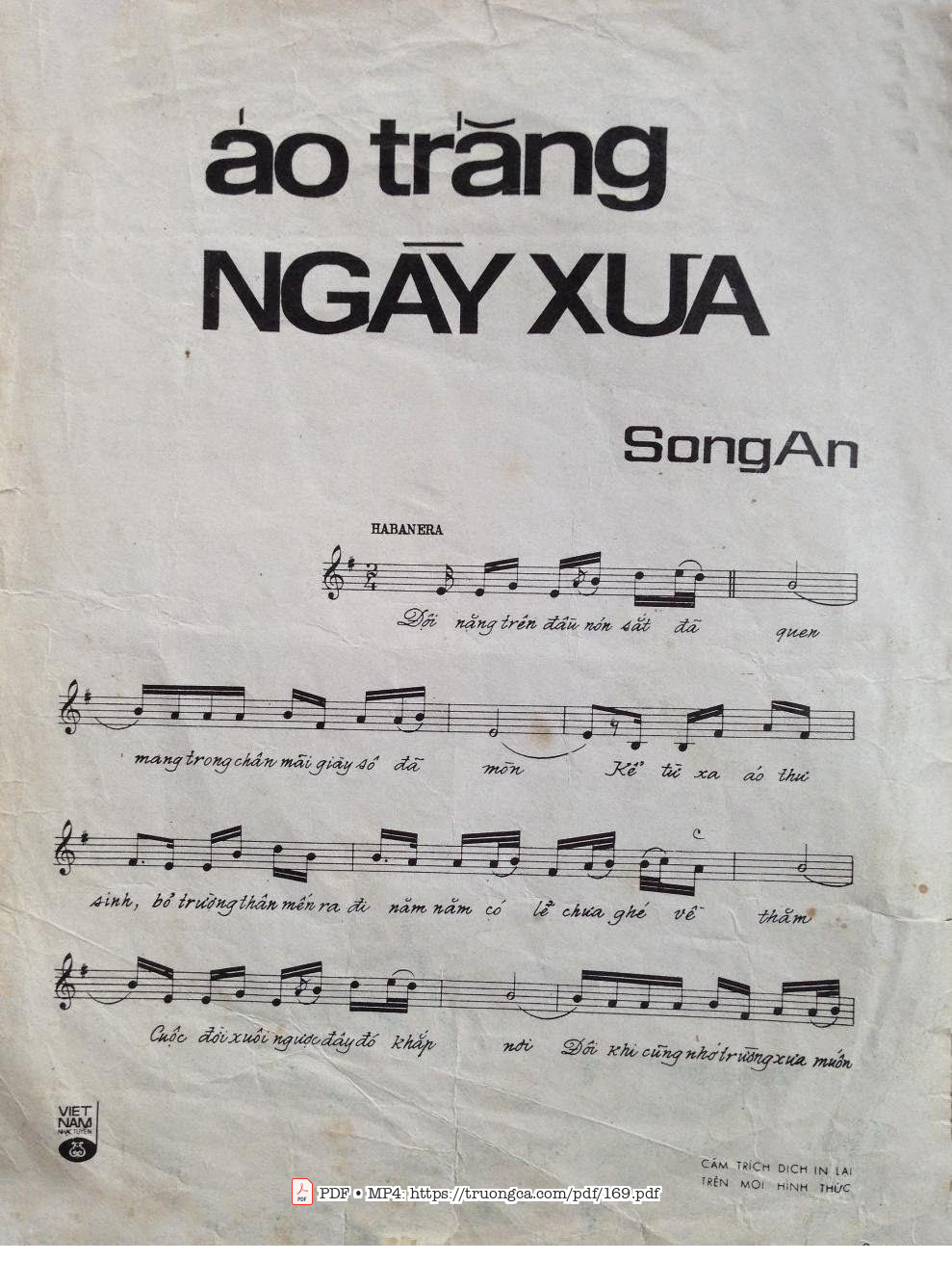 Page 2 of Sheet music PDF Áo trắng ngày xưa - Song An