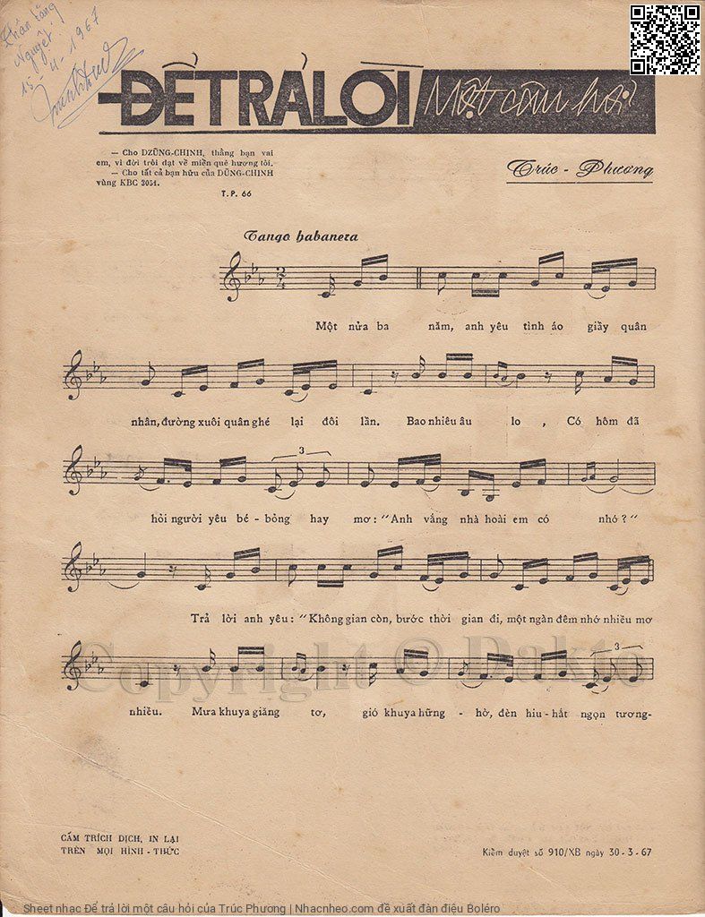 Page 2 of Sheet music PDF Để trả lời một câu hỏi - Trúc Phương