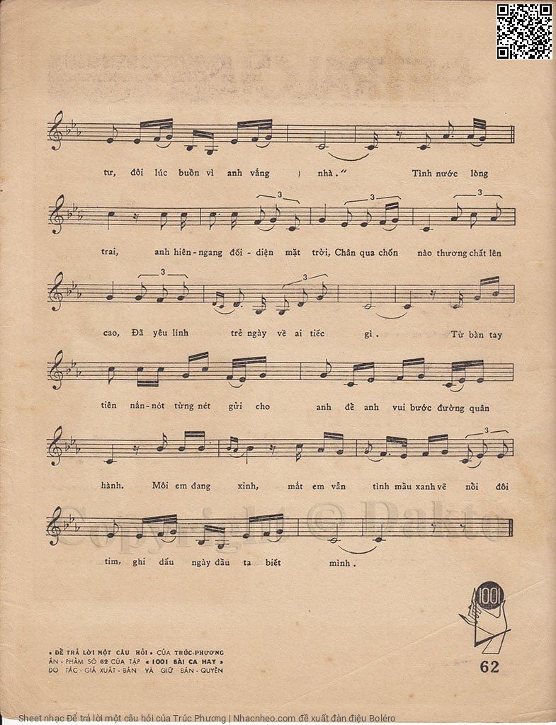 Page 3 of Sheet music PDF Để trả lời một câu hỏi - Trúc Phương