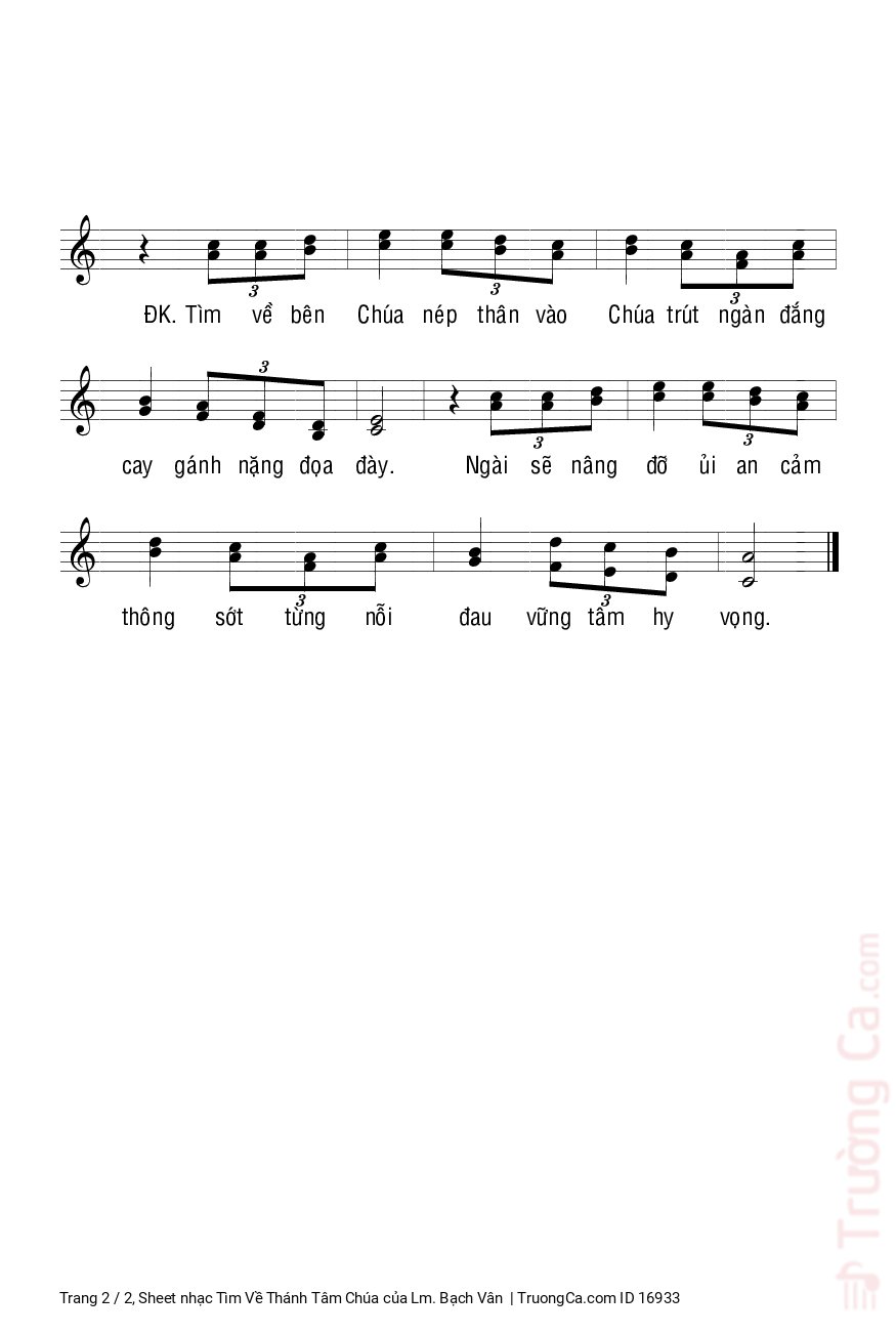 Page 2 of Sheet music PDF Tìm Về Thánh Tâm Chúa - Lm. Bạch Vân