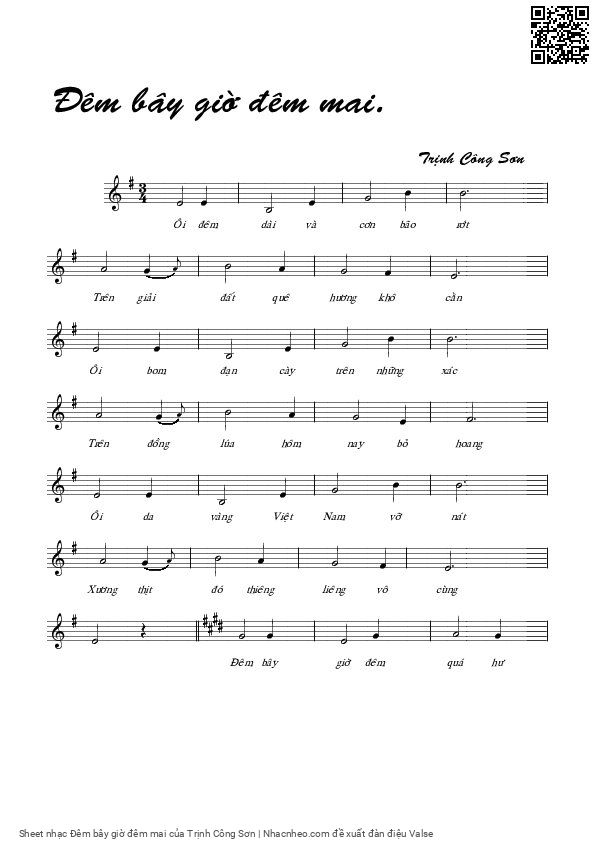 Sheet PDF of Đêm bây giờ đêm mai