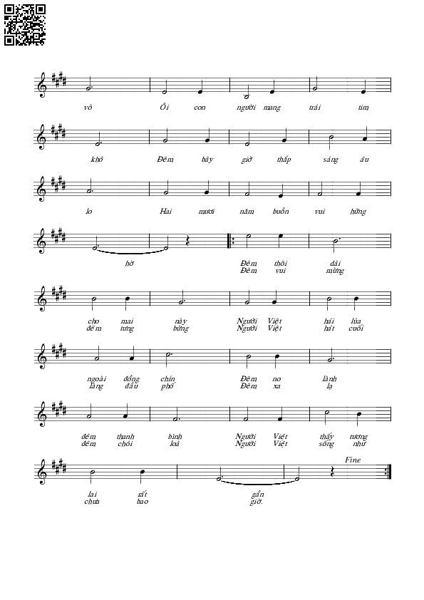 Page 2 of Sheet music PDF Đêm bây giờ đêm mai - Trịnh Công Sơn