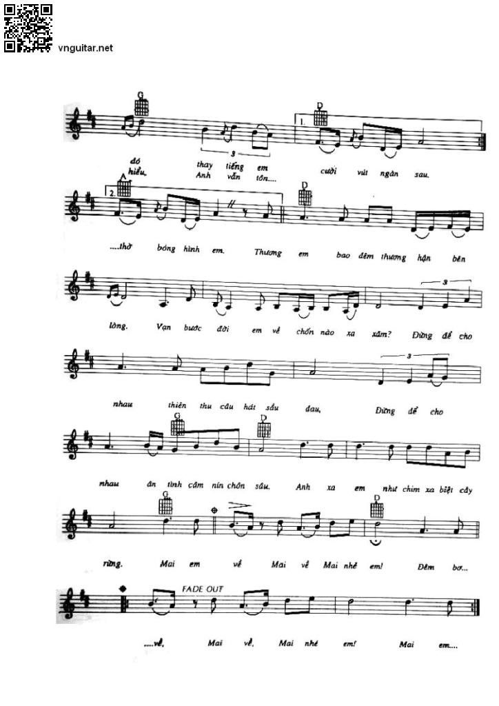 Page 6 of Sheet music PDF Đêm bơ vơ - Duy Khánh
