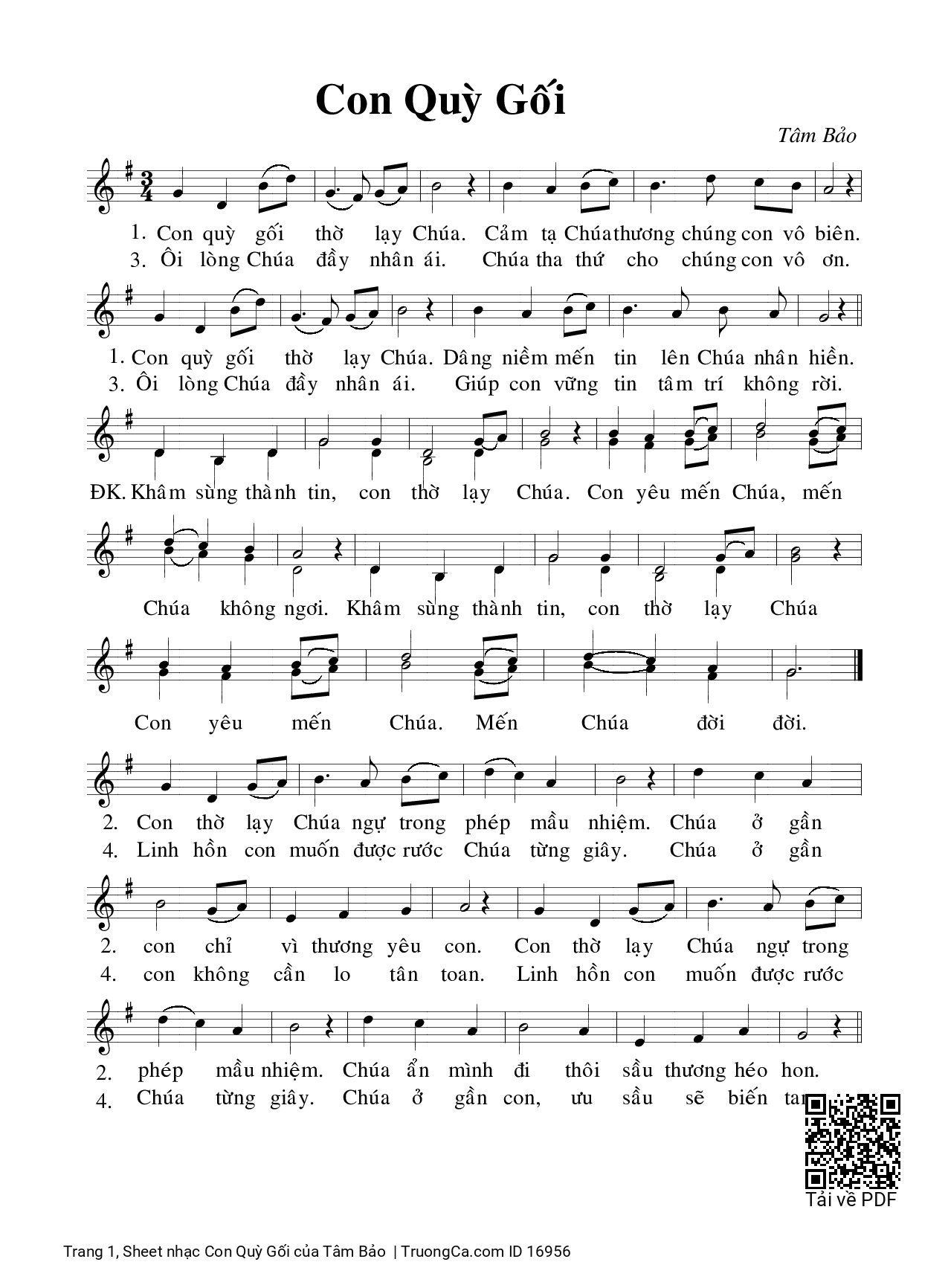 Con Quỳ Gối - Tâm Bảo