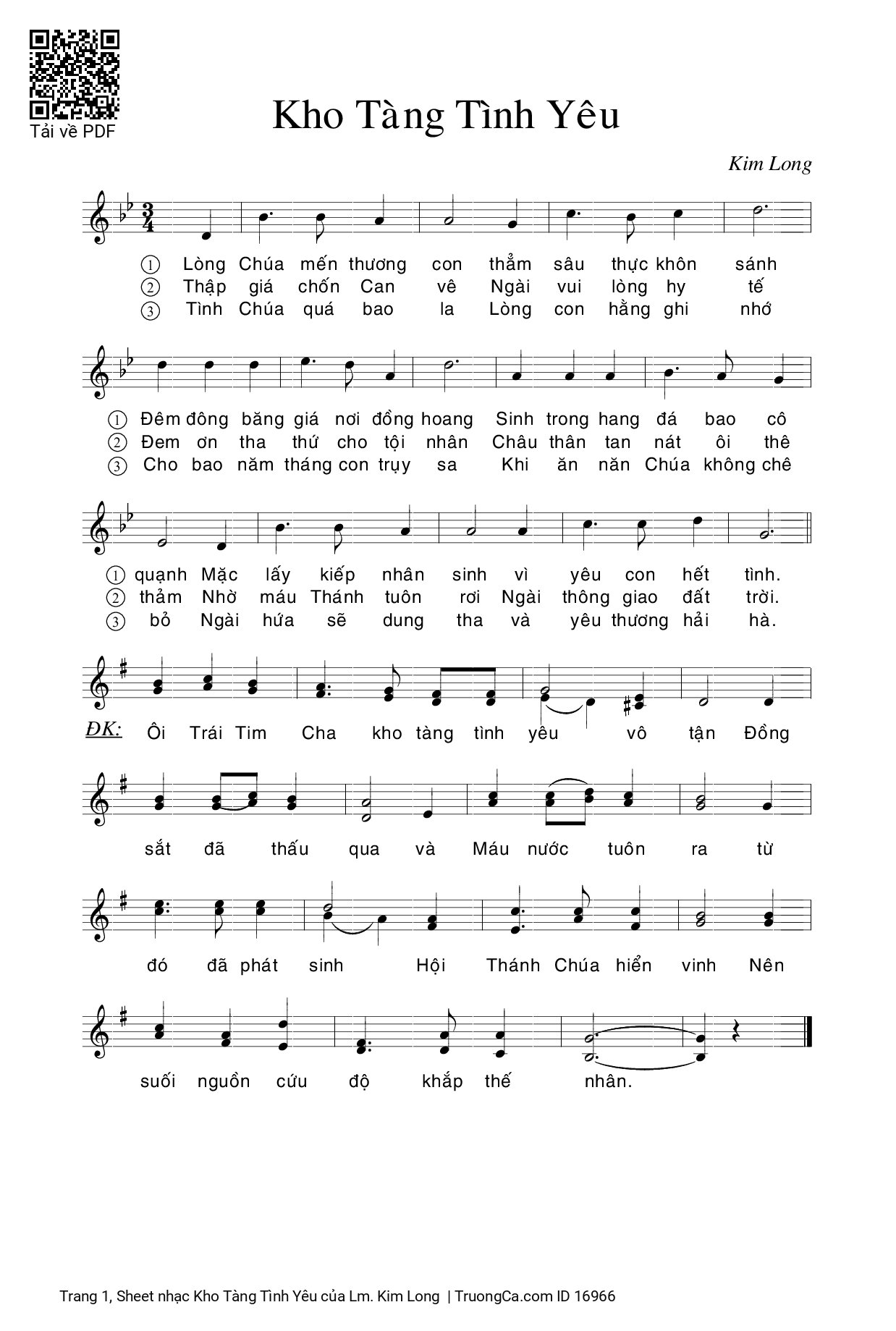 Sheet PDF of Kho Tàng Tình Yêu