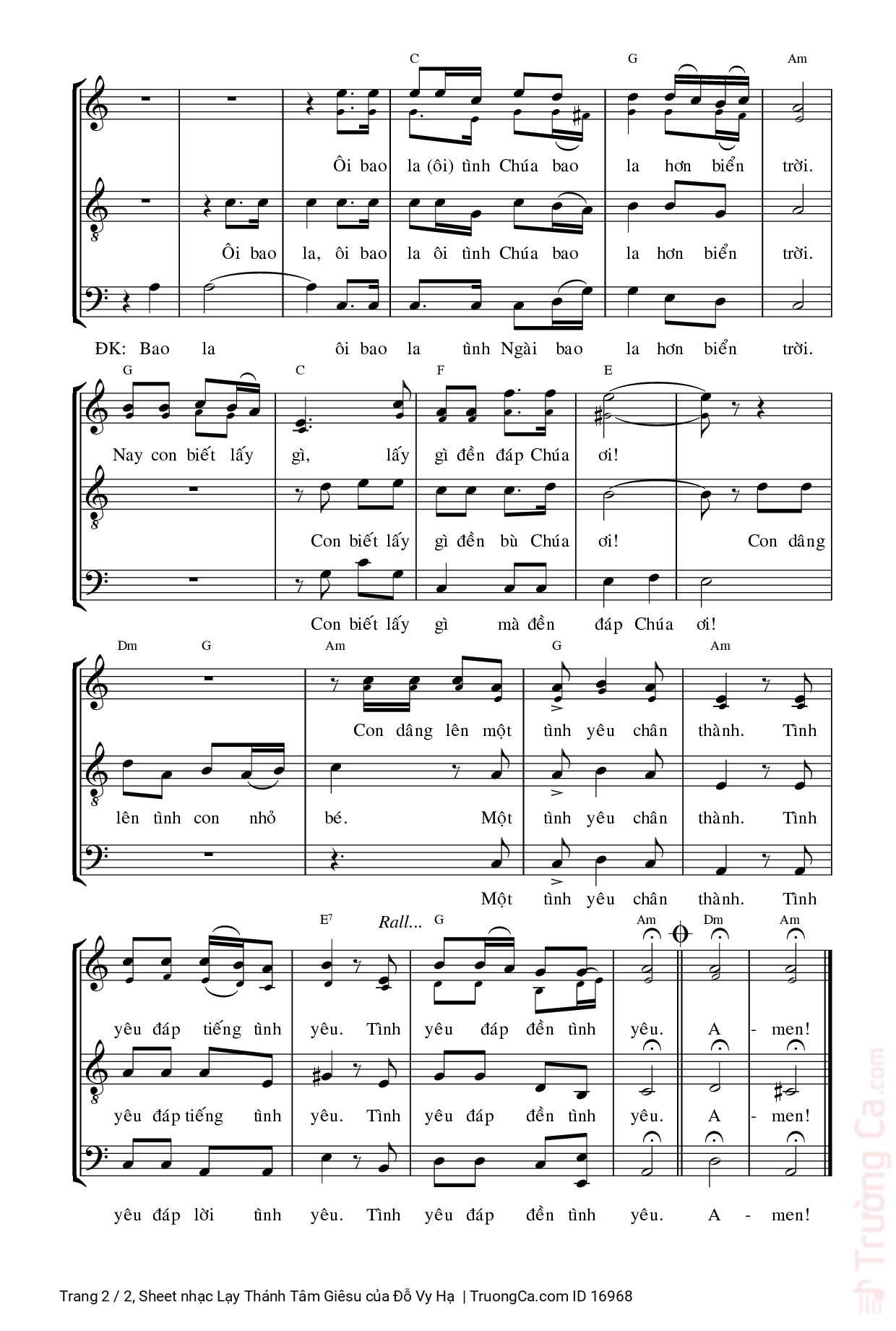 Page 2 of Sheet music PDF Lạy Thánh Tâm Giêsu - Đỗ Vy Hạ
