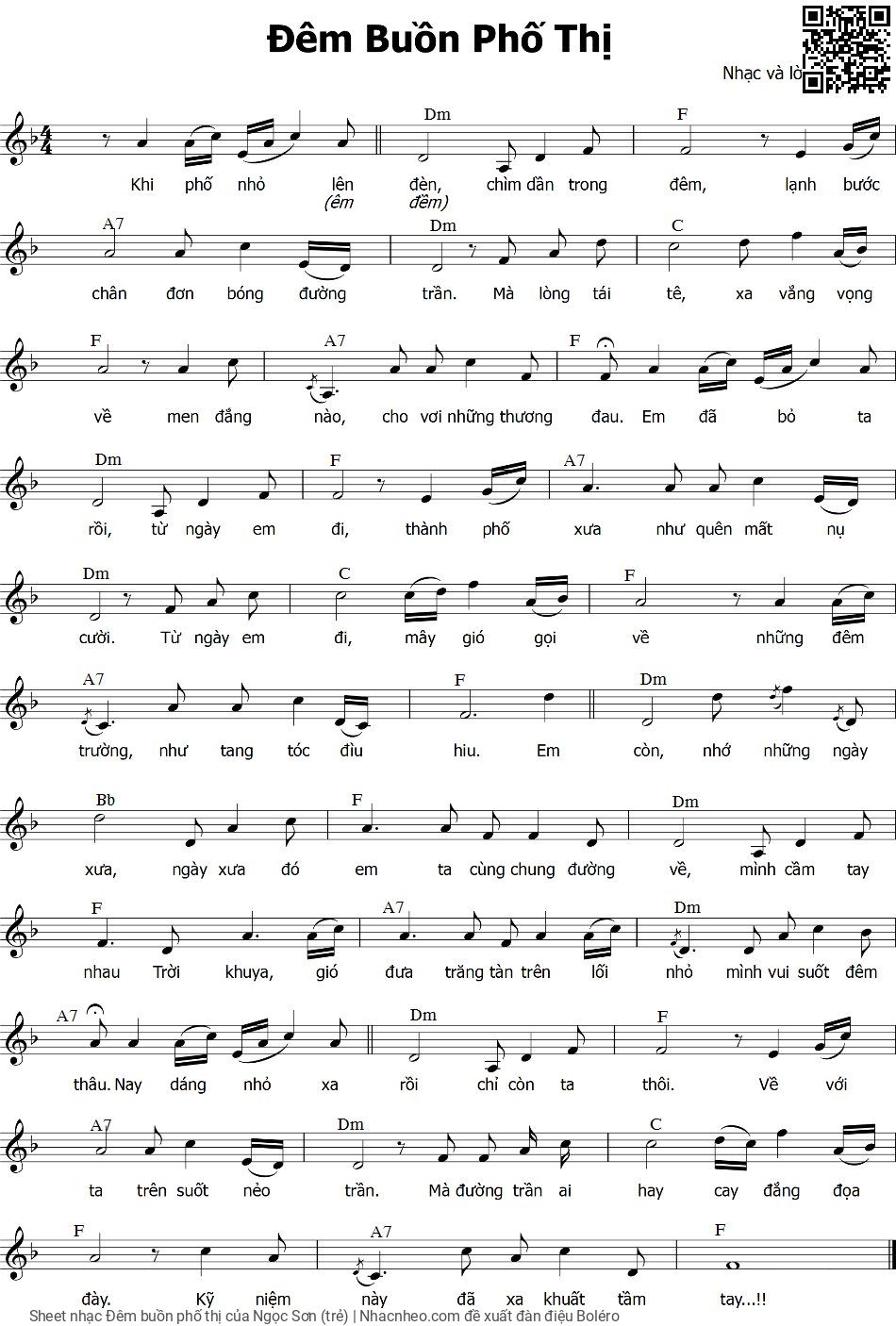 Sheet PDF of Đêm buồn phố thị