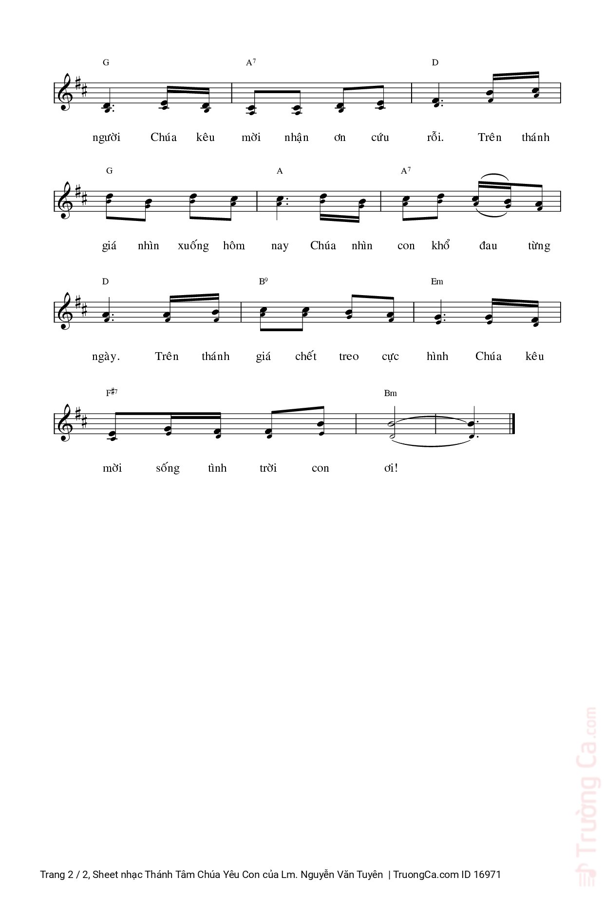 Page 2 of Sheet music PDF Thánh Tâm Chúa Yêu Con - Lm. Nguyễn Văn Tuyên