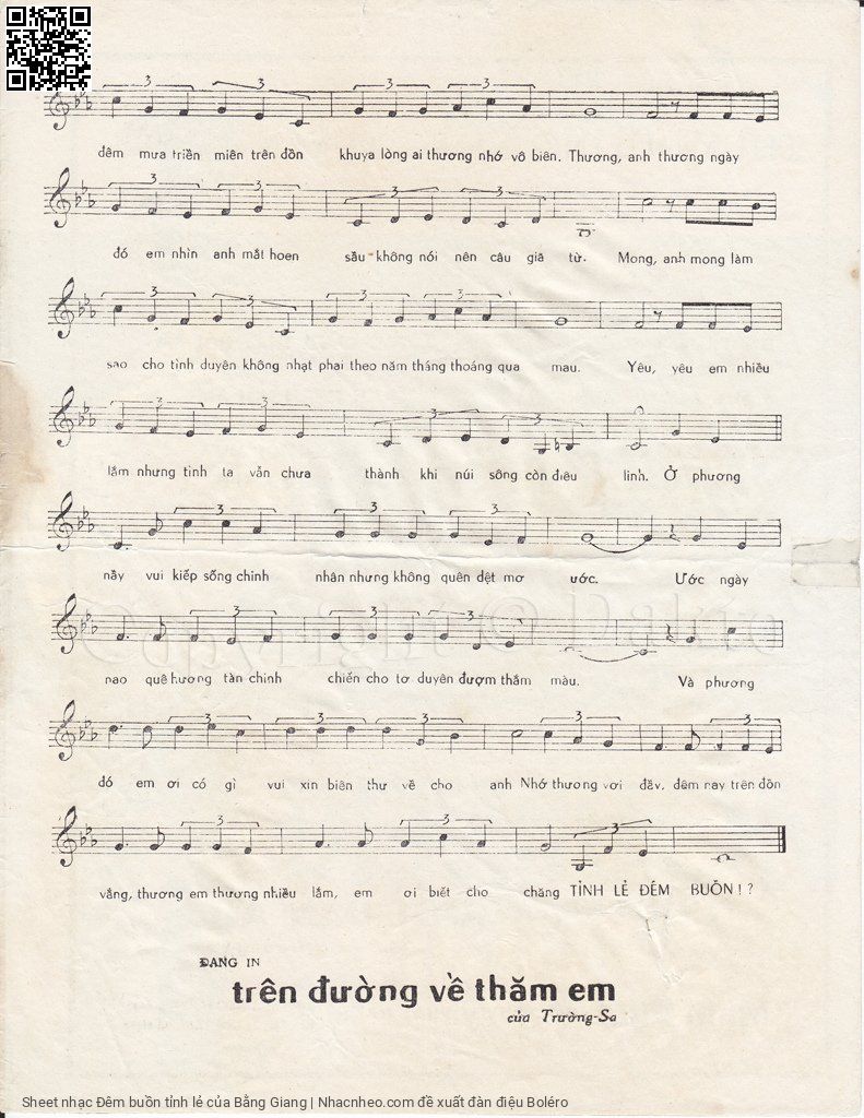 Page 3 of Sheet music PDF Đêm buồn tỉnh lẻ - Bằng Giang
