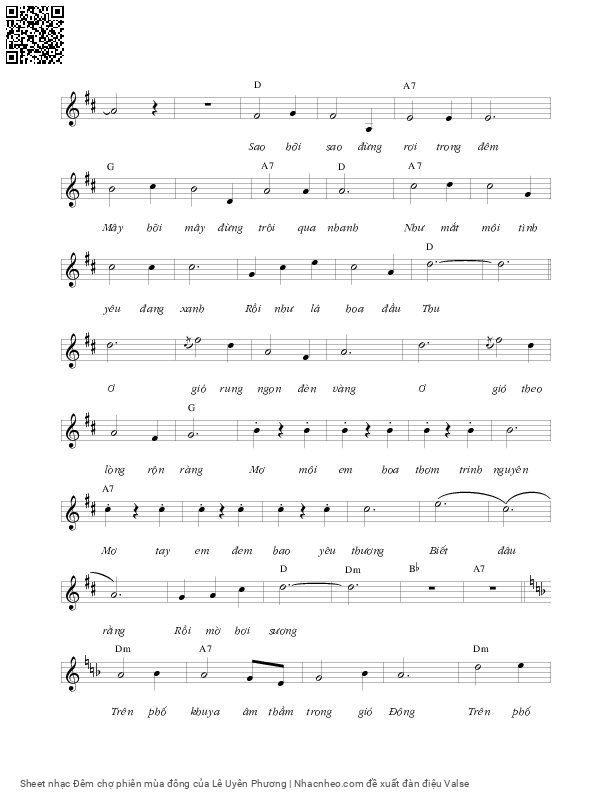 Page 3 of Sheet music PDF Đêm chợ phiên mùa đông - Lê Uyên Phương