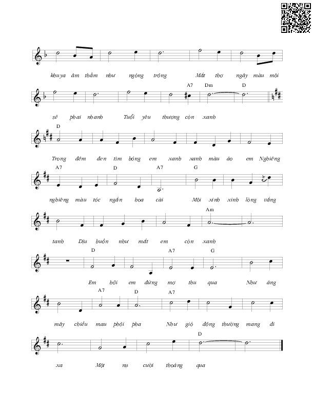 Page 4 of Sheet music PDF Đêm chợ phiên mùa đông - Lê Uyên Phương