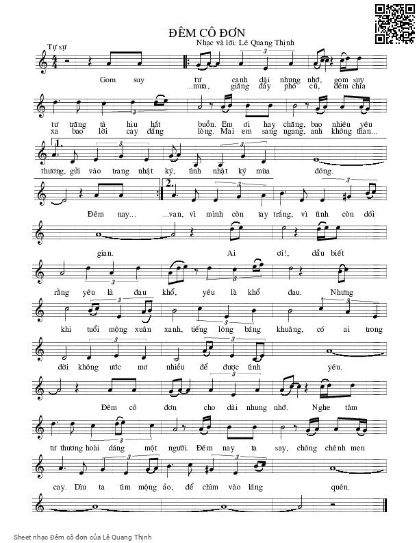 Sheet PDF of Đêm cô đơn