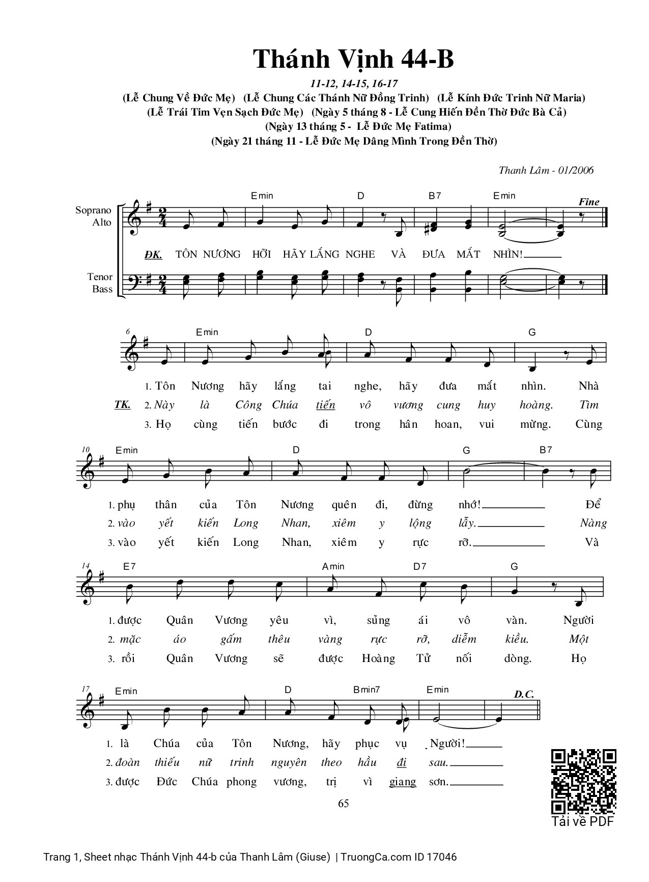 Sheet PDF of Thánh Vịnh 44-b