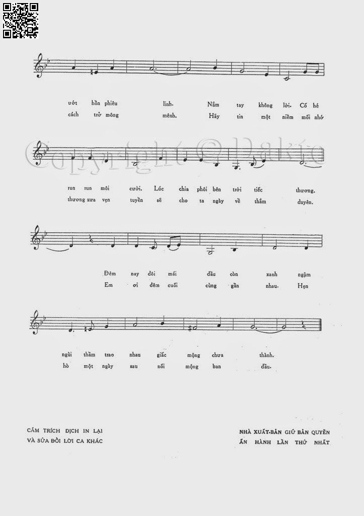 Page 2 of Sheet music PDF Đêm cuối cùng - Phạm Đình Chương