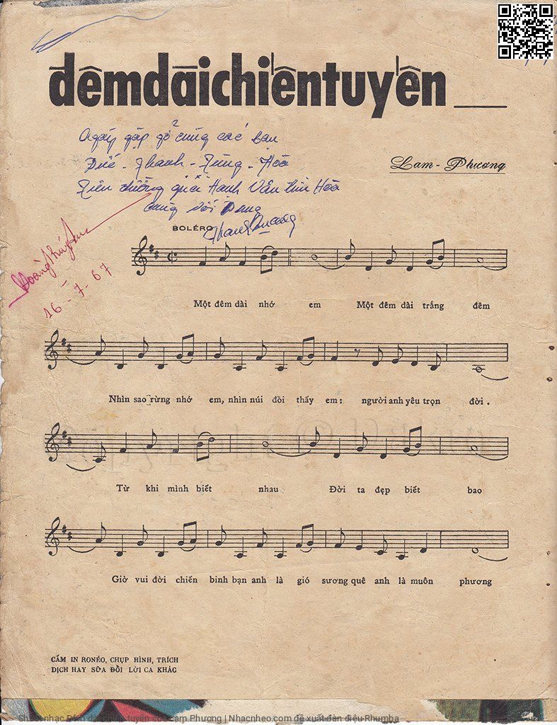 Page 2 of Sheet music PDF Đêm dài chiến tuyến - Lam Phương