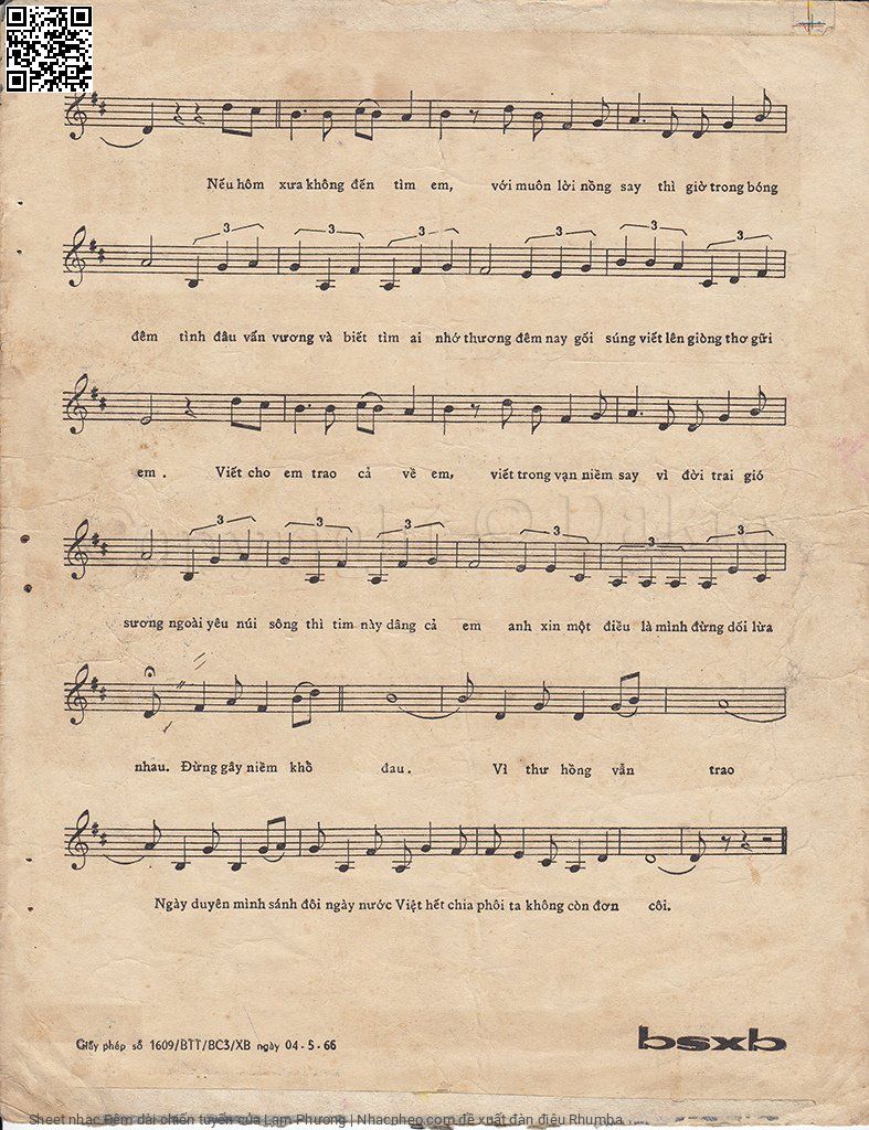 Page 3 of Sheet music PDF Đêm dài chiến tuyến - Lam Phương