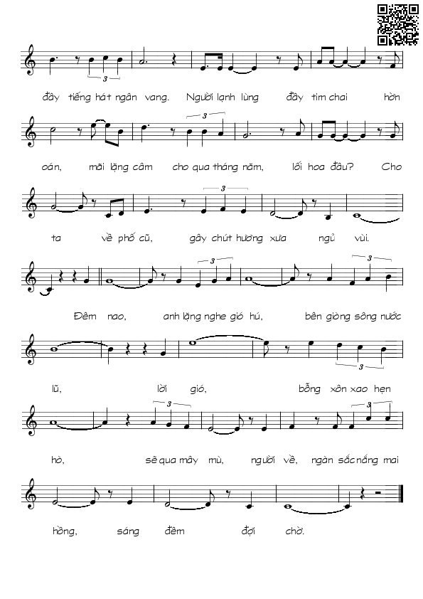 Page 2 of Sheet music PDF Đêm đợi chờ - Cung Nhật