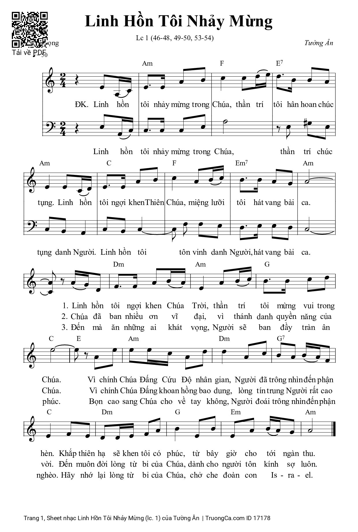 Sheet PDF of Linh Hồn Tôi Nhảy Mừng (lc. 1)