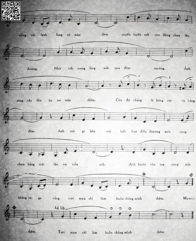 Page 2 of Sheet music PDF Đêm giã từ - Y Vân