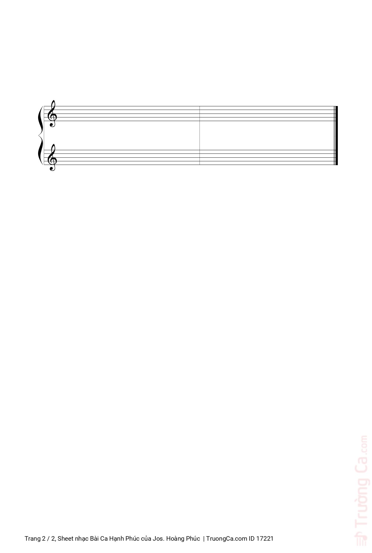 Page 2 of Sheet music PDF Bài Ca Hạnh Phúc - Jos. Hoàng Phúc