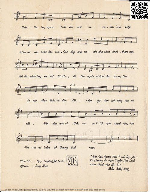 Page 3 of Sheet music PDF Đêm gọi người yêu - Vũ Chương