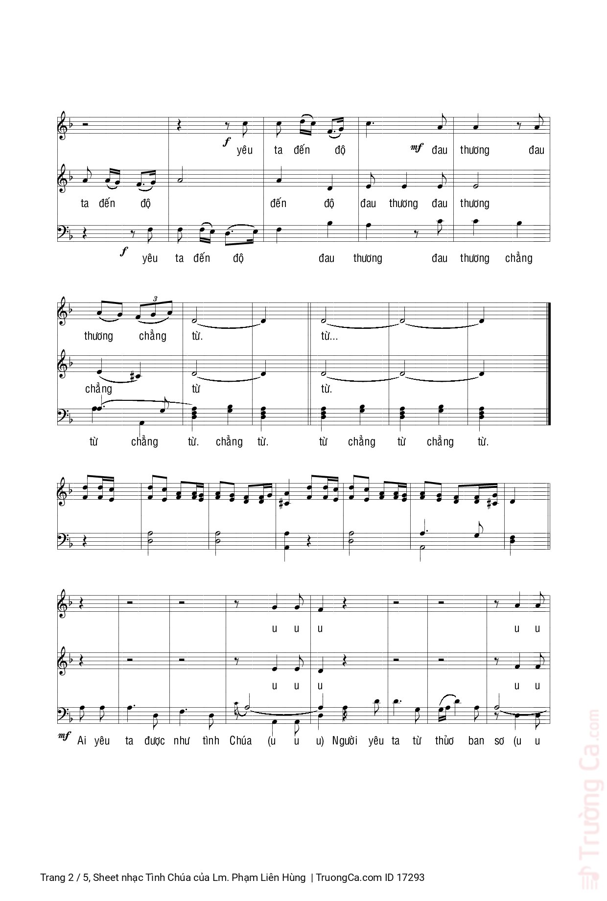 Page 2 of Sheet music PDF Tình Chúa - Lm. Phạm Liên Hùng