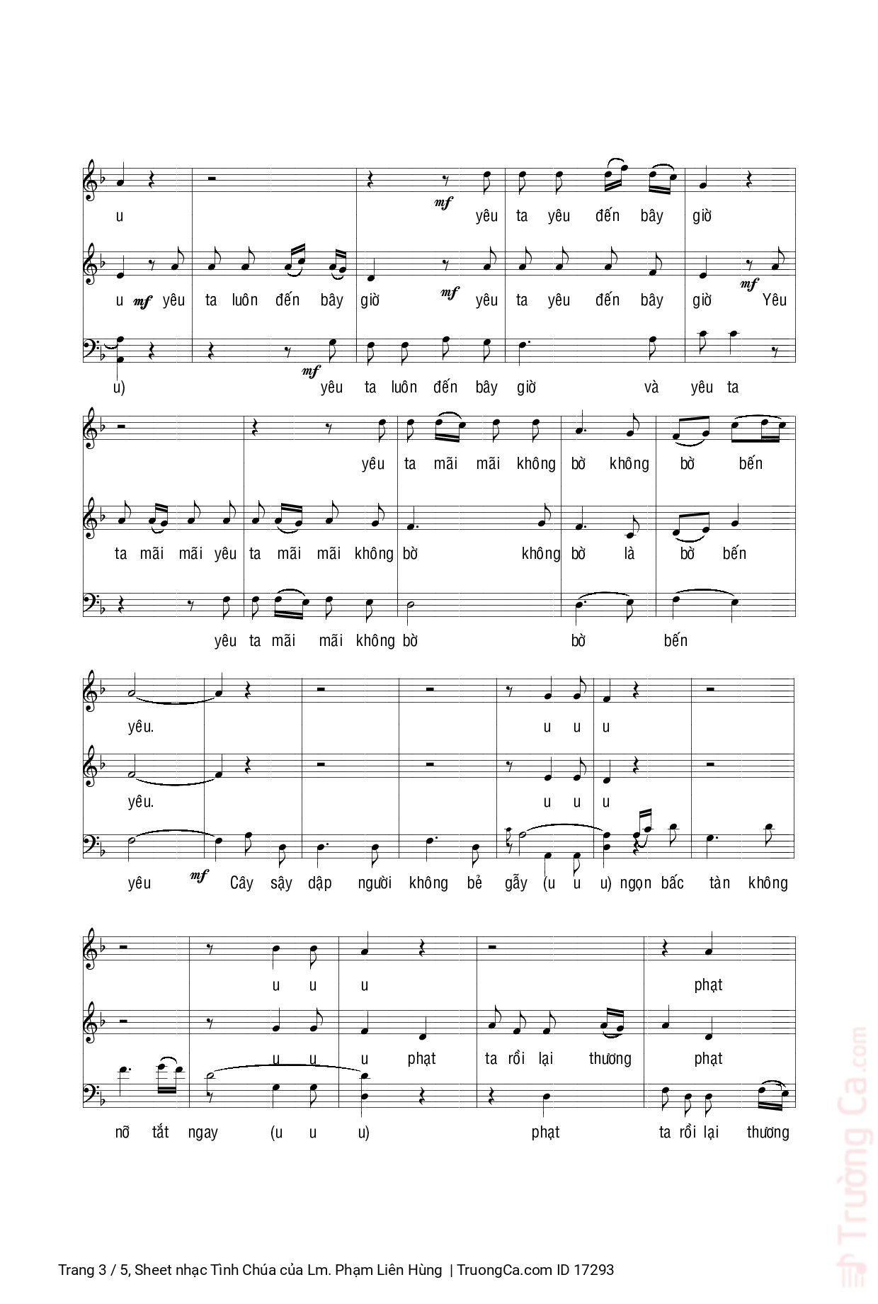 Page 3 of Sheet music PDF Tình Chúa - Lm. Phạm Liên Hùng