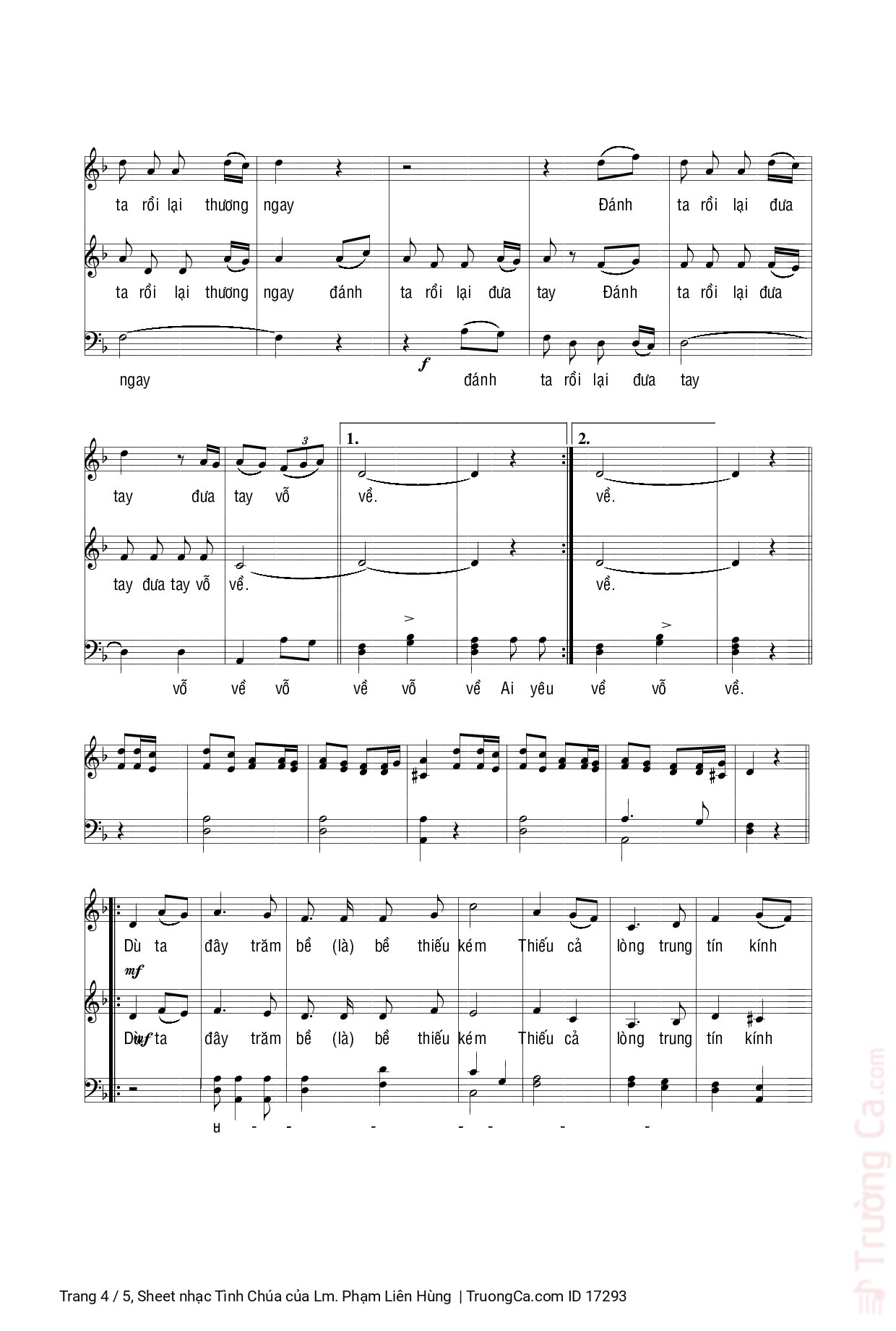 Page 4 of Sheet music PDF Tình Chúa - Lm. Phạm Liên Hùng