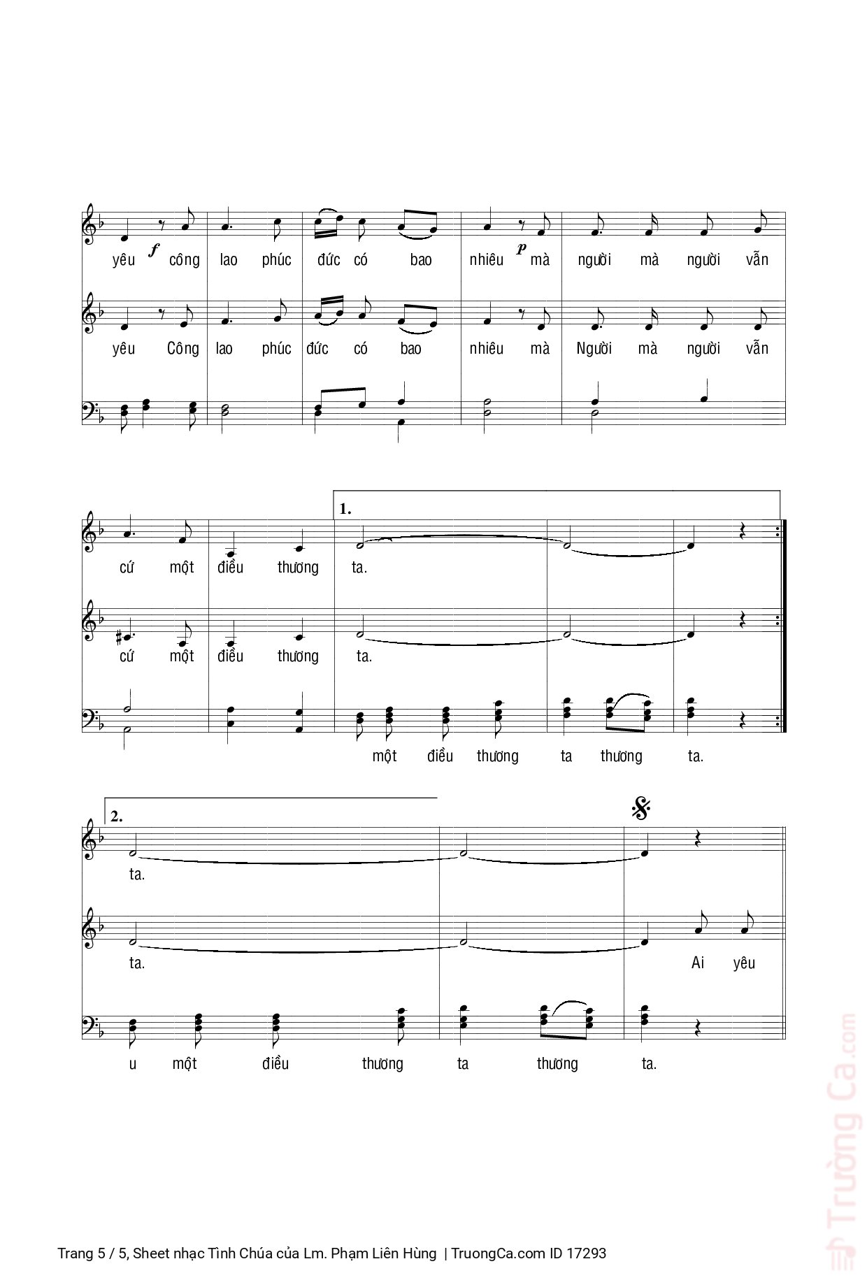 Page 5 of Sheet music PDF Tình Chúa - Lm. Phạm Liên Hùng