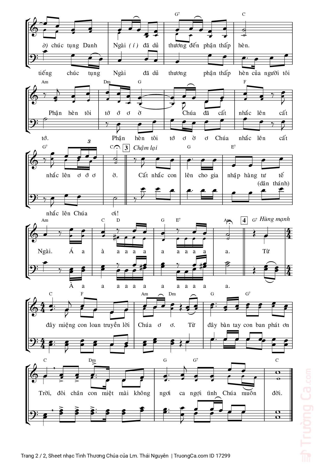 Page 2 of Sheet music PDF Tình Thương Chúa - Lm. Thái Nguyên