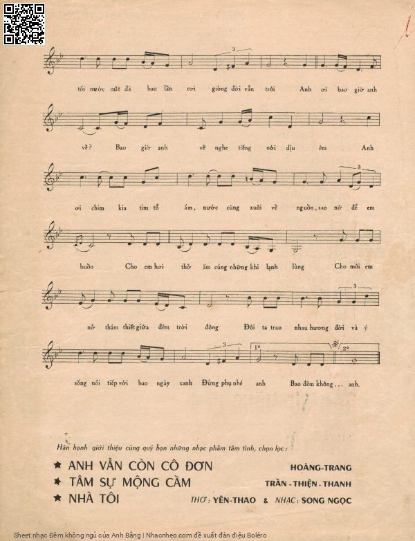 Page 7 of Sheet music PDF Đêm không ngủ - Anh Bằng
