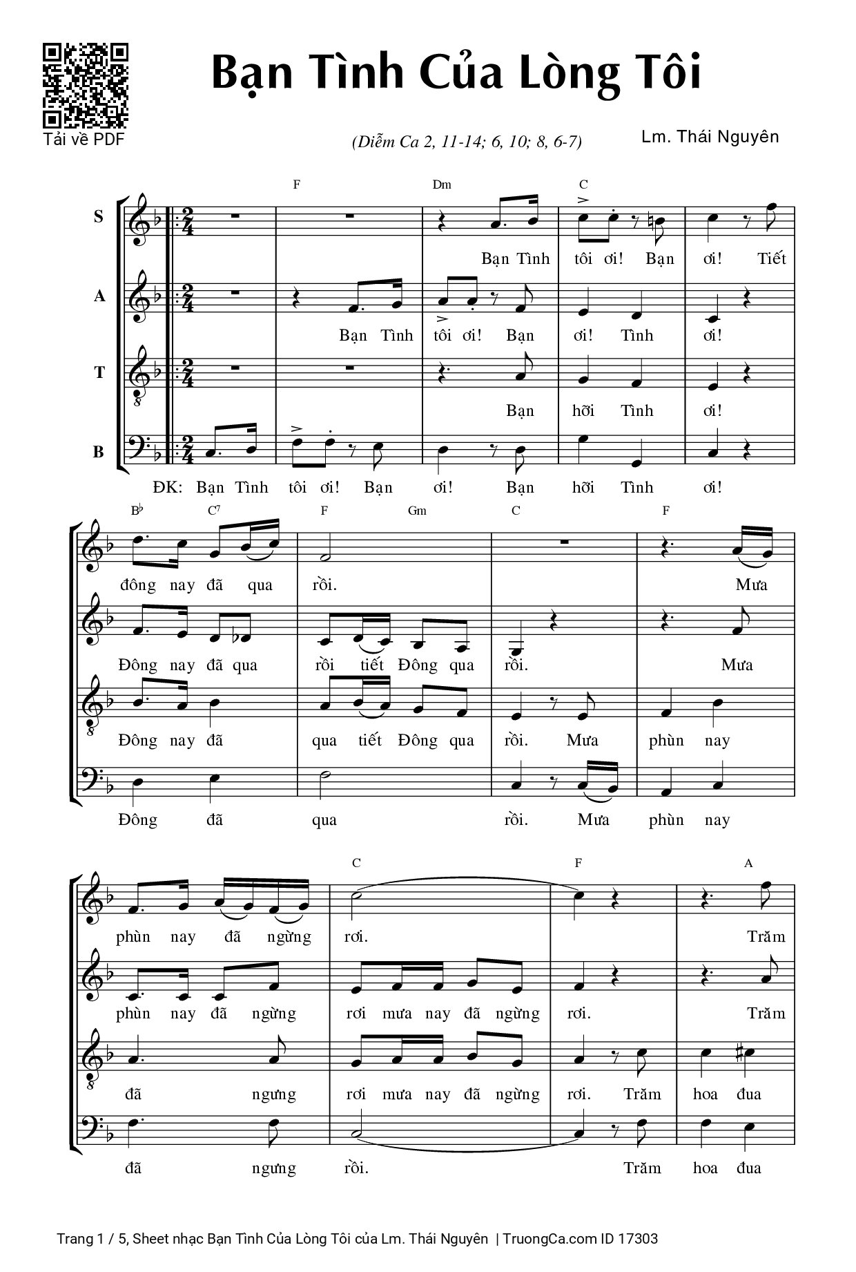 Sheet PDF of Bạn Tình Của Lòng Tôi