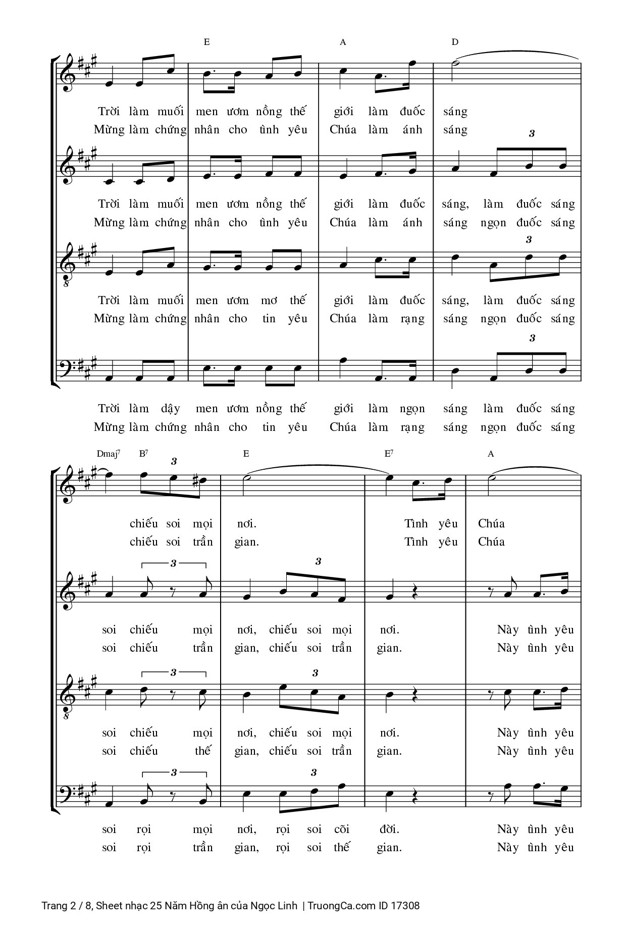 Page 2 of Sheet music PDF 25 Năm Hồng ân - Ngọc Linh