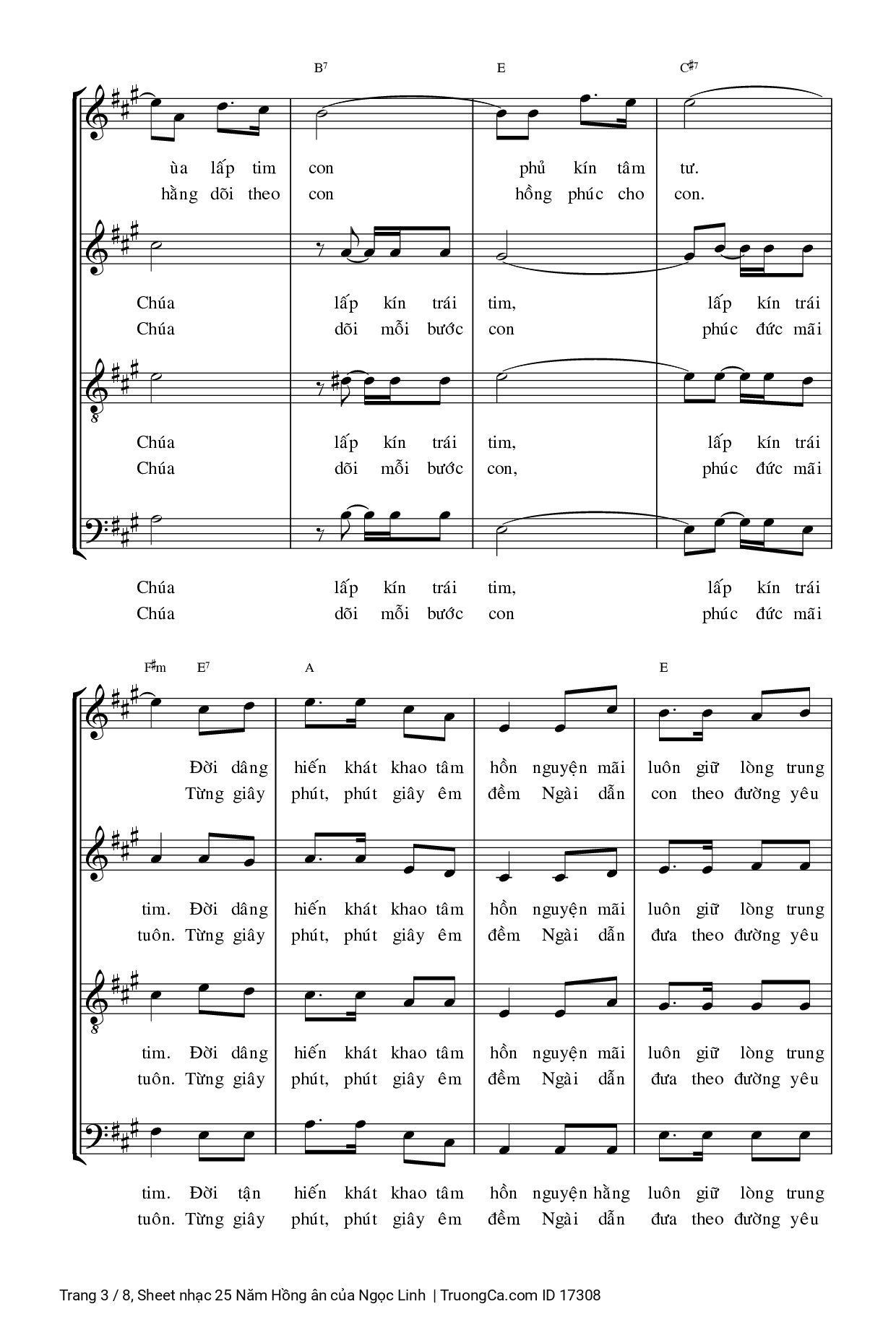 Page 3 of Sheet music PDF 25 Năm Hồng ân - Ngọc Linh