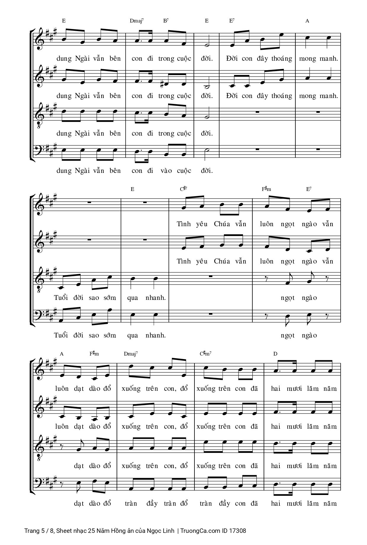 Page 5 of Sheet music PDF 25 Năm Hồng ân - Ngọc Linh