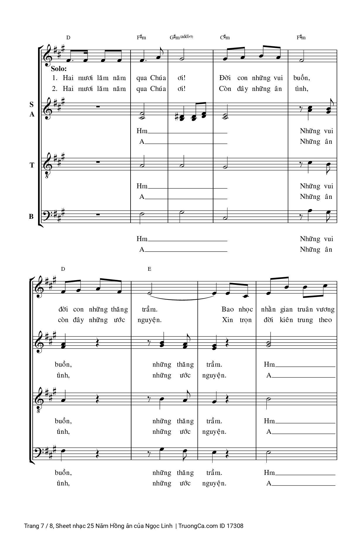 Page 7 of Sheet music PDF 25 Năm Hồng ân - Ngọc Linh