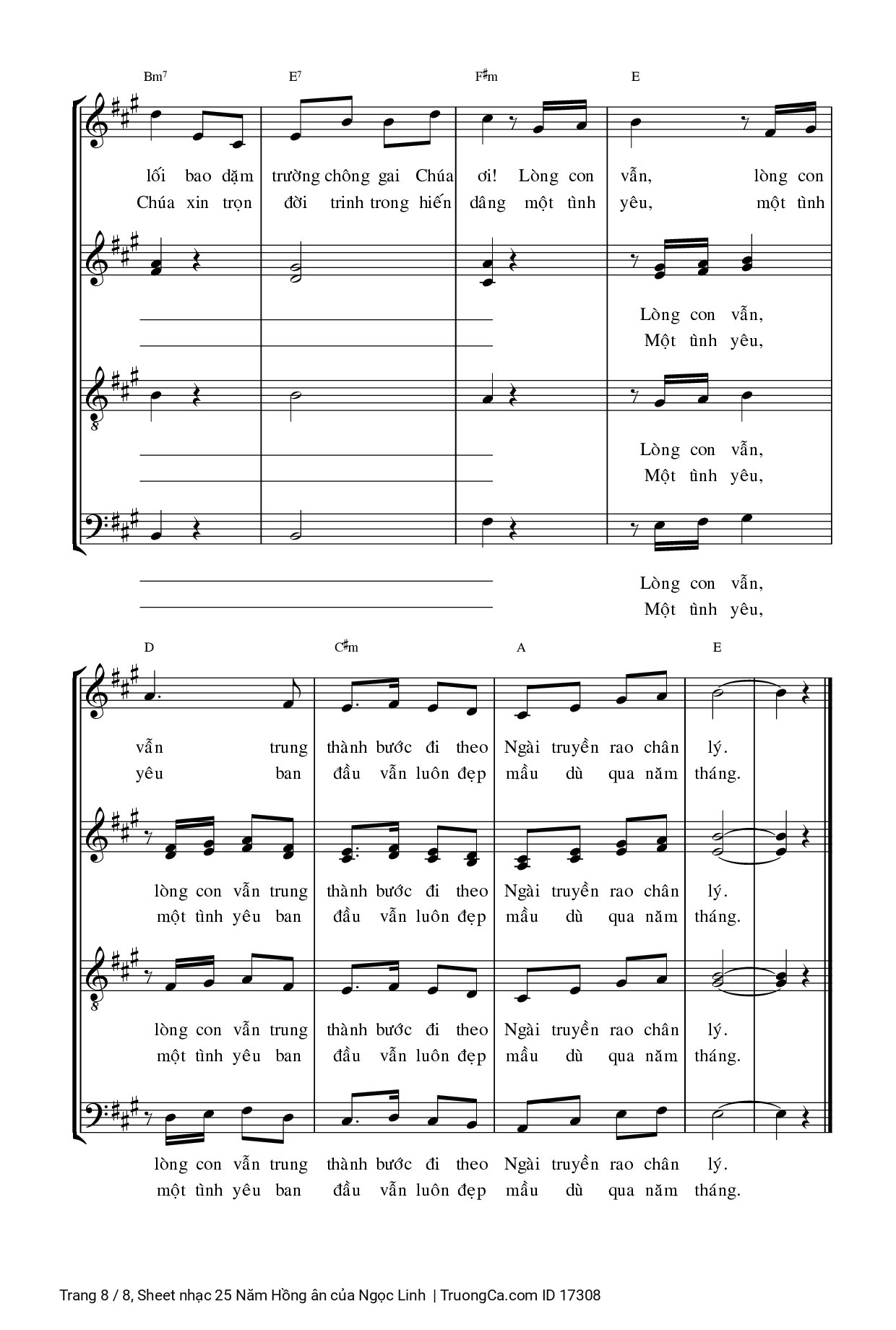 Page 8 of Sheet music PDF 25 Năm Hồng ân - Ngọc Linh