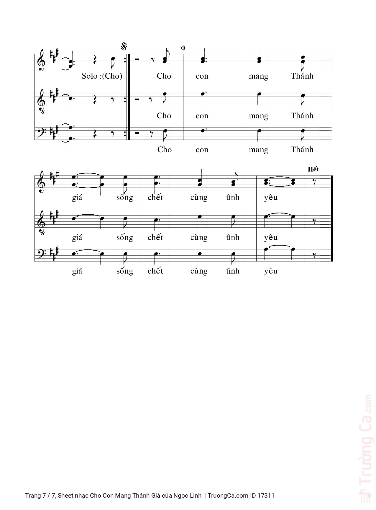 Page 7 of Sheet music PDF Cho Con Mang Thánh Giá - Ngọc Linh