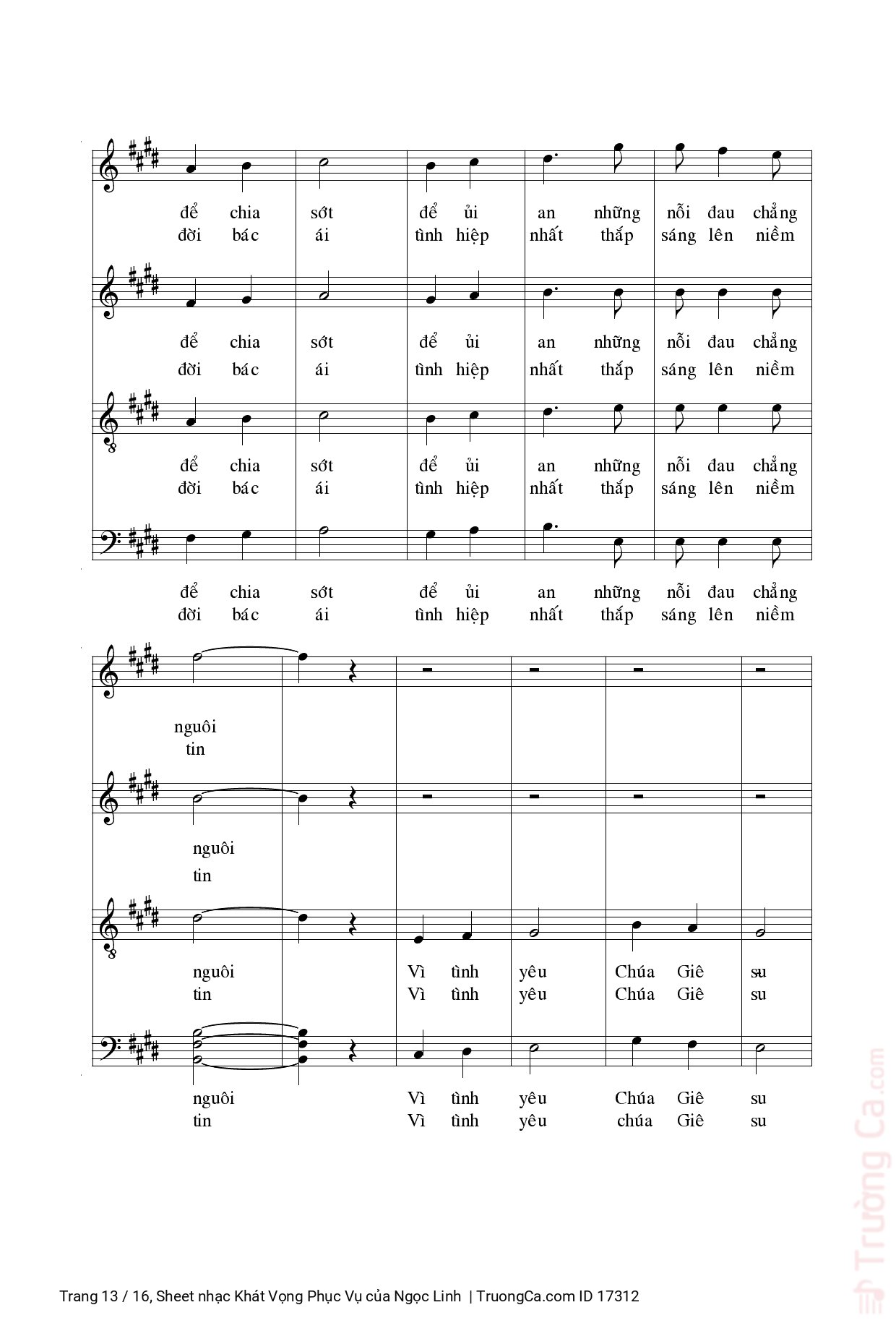 Page 13 of Sheet music PDF Khát Vọng Phục Vụ - Ngọc Linh